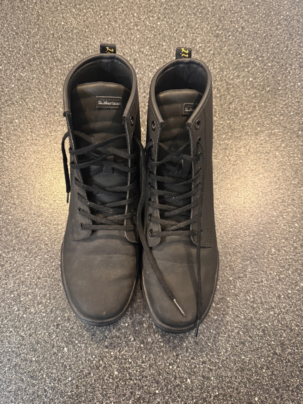 Dr. Martens Women’s Black High-Top Lace-Up Sheridan Combat Boots - size 9